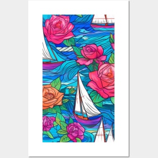 Sailing boats pattern Posters and Art